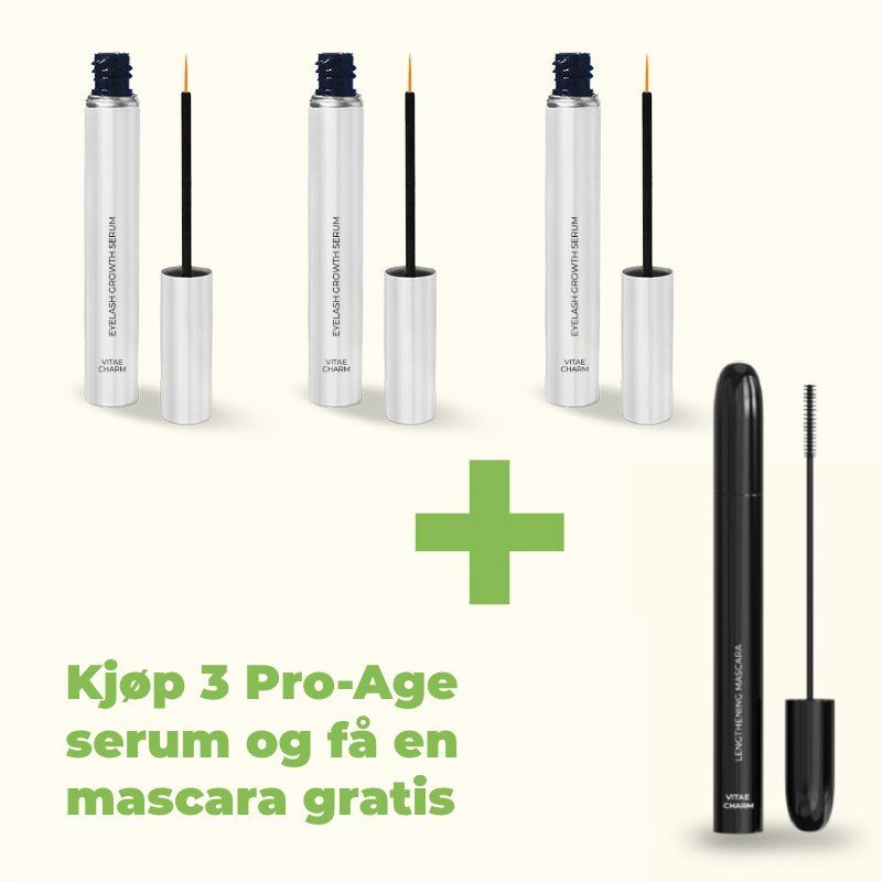 3 Pro-Age Vippeforsterkende Serum pluss 1 Mascara Gratis